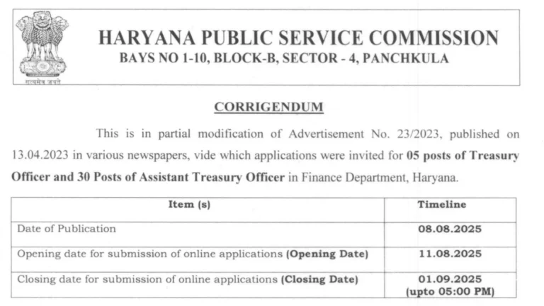 Haryana HPSC Recruitment 2025
